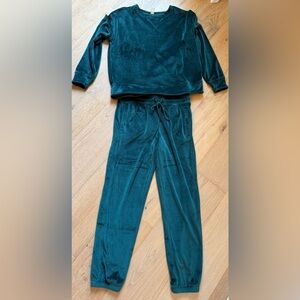 Lou & Grey Teal Velour Jogger Set size Small from LOFT